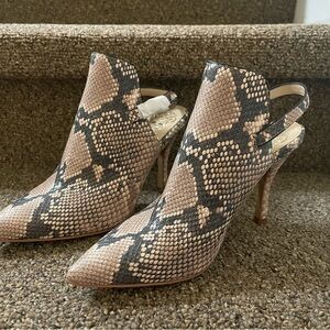 Vince Camuto Keveen Snake Skin high heeled mule. Size 6.5. New with box.